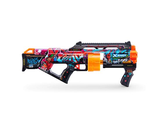 Игрушечное оружие Zuru X-Shot Быстрострельный бластер Skins Last Stand Graffiti (16 патронов) (36518B), изображение 2 Игрушечное оружие Zuru X-Shot Быстрострельный бластер Skins Last Stand Graffiti (16 патронов) (36518B), изображение 2