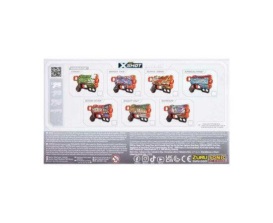 Игрушечное оружие Zuru X-Shot Быстрострельный бластер Skins Menace Game Over (8 патронов) (36515B), изображение 5 Игрушечное оружие Zuru X-Shot Быстрострельный бластер Skins Menace Game Over (8 патронов) (36515B), изображение 5
