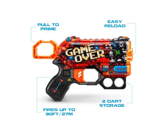 Игрушечное оружие Zuru X-Shot Быстрострельный бластер Skins Menace Game Over (8 патронов) (36515B), изображение 6 Игрушечное оружие Zuru X-Shot Быстрострельный бластер Skins Menace Game Over (8 патронов) (36515B), изображение 6