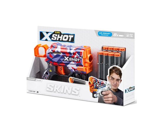 Игрушечное оружие Zuru X-Shot Быстрострельный бластер Skins Menace Malice (8 патронов) (36515M), изображение 3 Игрушечное оружие Zuru X-Shot Быстрострельный бластер Skins Menace Malice (8 патронов) (36515M), изображение 3