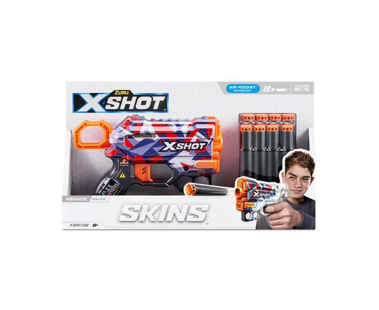 Игрушечное оружие Zuru X-Shot Быстрострельный бластер Skins Menace Malice (8 патронов) (36515M), изображение 4 Игрушечное оружие Zuru X-Shot Быстрострельный бластер Skins Menace Malice (8 патронов) (36515M), изображение 4