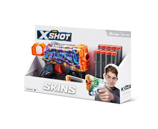 Игрушечное оружие Zuru X-Shot Быстрострельный бластер Skins Menace Spray Tag (8 патронов) (36515D), изображение 4 Игрушечное оружие Zuru X-Shot Быстрострельный бластер Skins Menace Spray Tag (8 патронов) (36515D), изображение 4