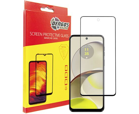 Стекло защитное Dengos Motorola G14 (black) (TGFG-325)