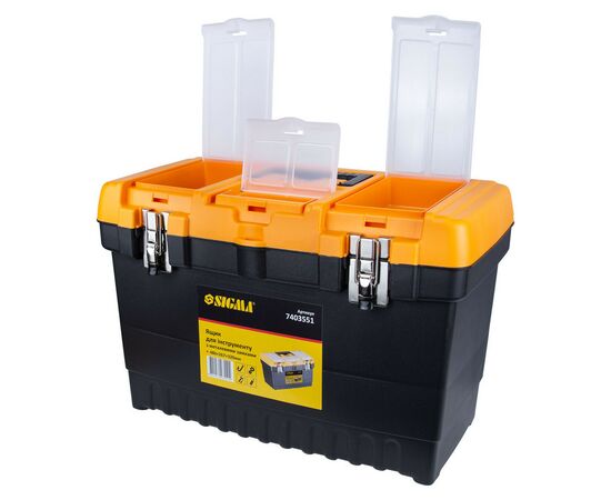 Ящик для инструментов Sigma c металлическими замками 486x267x320мм (7403551) (7403551), изображение 4 Ящик для инструментов Sigma c металлическими замками 486x267x320мм (7403551) (7403551), изображение 4