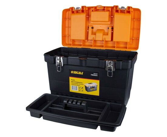 Ящик для инструментов Sigma c металлическими замками 486x267x320мм (7403551) (7403551), изображение 5 Ящик для инструментов Sigma c металлическими замками 486x267x320мм (7403551) (7403551), изображение 5