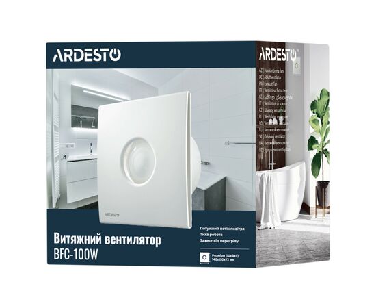 Вытяжной вентилятор Ardesto BFC-100W, изображение 7 Вытяжной вентилятор Ardesto BFC-100W, изображение 7