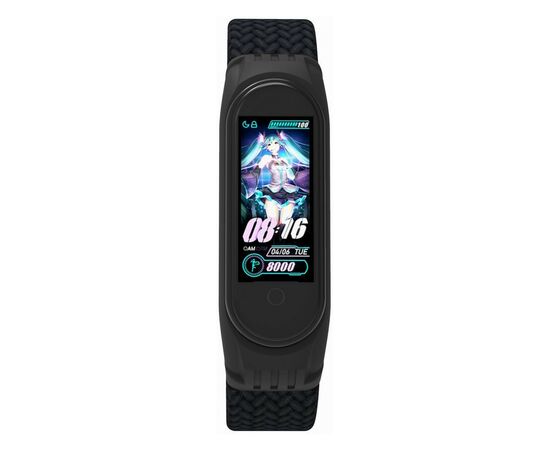 Ремешок для фитнес браслета Armorstandart Braided Solo Loop для Xiaomi Mi Band 7/6/5/4 Black size L (ARM58763), изображение 2 Ремешок для фитнес браслета Armorstandart Braided Solo Loop для Xiaomi Mi Band 7/6/5/4 Black size L (ARM58763), изображение 2