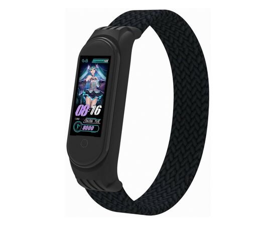 Ремінець до фітнес браслета Armorstandart Braided Solo Loop для Xiaomi Mi Band 7/6/5/4 Black size L (ARM58763)