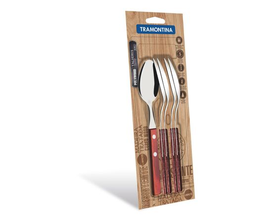 Столовая ложка Tramontina Polywood 6 шт Червоне дерево (21103/670), изображение 2