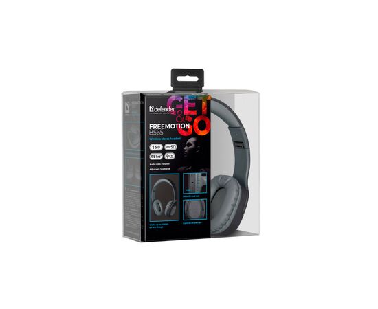 Наушники Defender FreeMotion B565 Bluetooth Gray (63565), изображение 7 Наушники Defender FreeMotion B565 Bluetooth Gray (63565), изображение 7