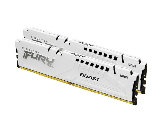 Модуль памяти для компьютера DDR5 32GB (2x16GB) 6000 MHz FURY Beast White Kingston Fury (ex.HyperX) (KF560C40BWK2-32), изображение 2 Модуль памяти для компьютера DDR5 32GB (2x16GB) 6000 MHz FURY Beast White Kingston Fury (ex.HyperX) (KF560C40BWK2-32), изображение 2