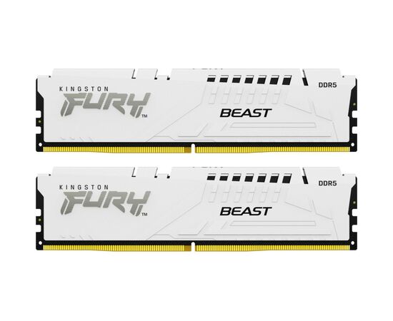 Модуль памяти для компьютера DDR5 32GB (2x16GB) 6000 MHz FURY Beast White Kingston Fury (ex.HyperX) (KF560C40BWK2-32)