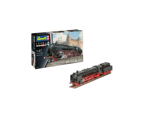 Сборная модель Revell Экспресс локомотив BR02 с тендером 2'2'T30 уровень 4 масштаб 1:87 (RVL-02171), изображение 2 Сборная модель Revell Экспресс локомотив BR02 с тендером 2'2'T30 уровень 4 масштаб 1:87 (RVL-02171), изображение 2