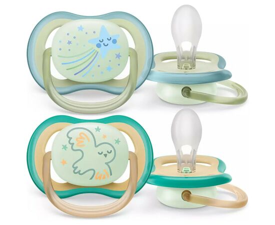 Пустышка Philips AVENT Ultra Air Нічна 0-6 міс 2 шт (SCF376/18), изображение 2 Пустышка Philips AVENT Ultra Air Нічна 0-6 міс 2 шт (SCF376/18), изображение 2