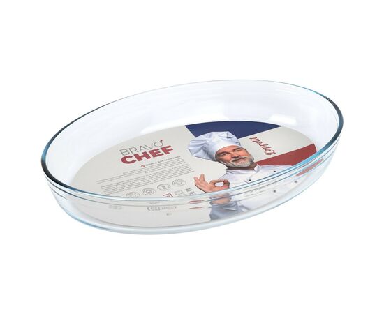 Форма для выпечки Bravo Chef склянна овальна 35 х 24 х 6 см (BC-347B/FR), изображение 3 Форма для выпечки Bravo Chef склянна овальна 35 х 24 х 6 см (BC-347B/FR), изображение 3