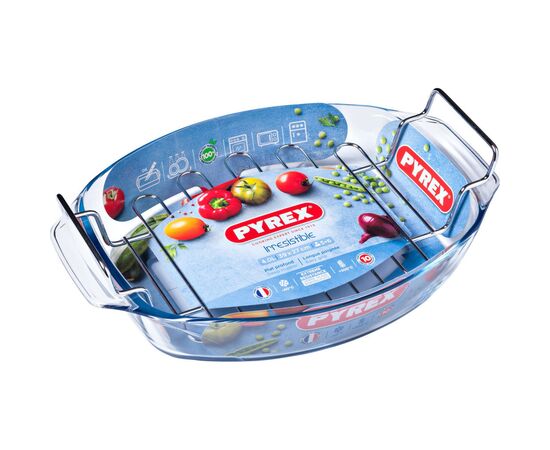 Форма для выпечки Pyrex Irresistible овальна з решіткою 39 х 27 х 9 см 4 л (412U000/7043), изображение 2 Форма для выпечки Pyrex Irresistible овальна з решіткою 39 х 27 х 9 см 4 л (412U000/7043), изображение 2