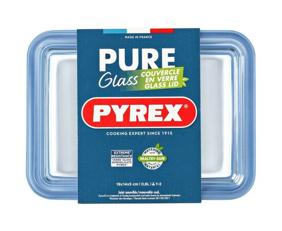 Форма для выпечки Pyrex Pure Glass прямокутна з кришкою 1.6 л (242A000), изображение 5 Форма для выпечки Pyrex Pure Glass прямокутна з кришкою 1.6 л (242A000), изображение 5