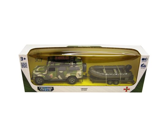 Машина Techno Drive Land Rover Defender Милитари з човном (520191.270), изображение 2 Машина Techno Drive Land Rover Defender Милитари з човном (520191.270), изображение 2