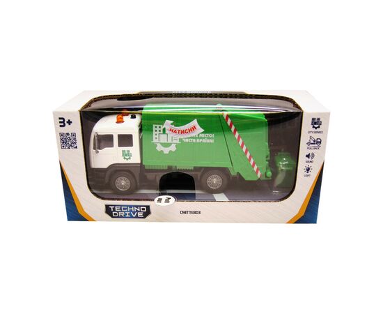 Спецтехника Techno Drive Мусоровоз со световыми и звуковыми эффектами (510705.270), изображение 2 Спецтехника Techno Drive Мусоровоз со световыми и звуковыми эффектами (510705.270), изображение 2