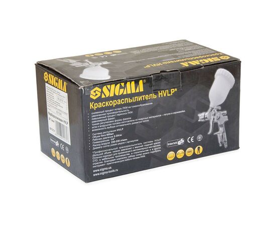 Краскопульт Sigma HVLP 1.3мм (хром) верхний бак, (пласт) (6812131), изображение 10