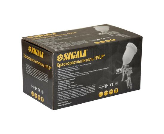 Краскопульт Sigma HVLP 1.8мм (хром) верхний бак, (пласт) (6812141), изображение 8 Краскопульт Sigma HVLP 1.8мм (хром) верхний бак, (пласт) (6812141), изображение 8