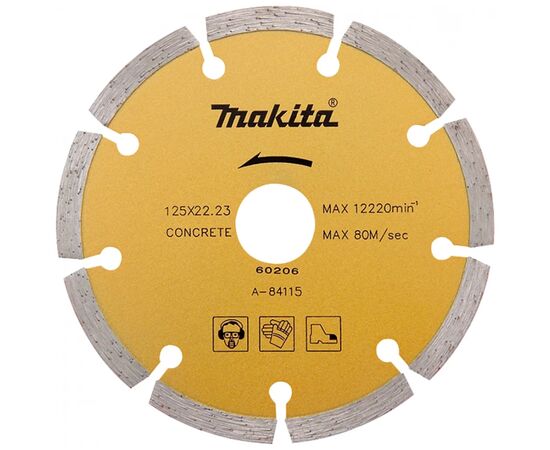Круг відрізний Makita алмазний по бетону сегмент золот. 125*22,23(20) мм (A-84115)