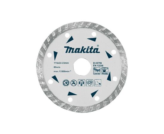 Круг отрезной Makita алмазный по бетону и мрамору турбо 115x22.23 мм (D-52794)