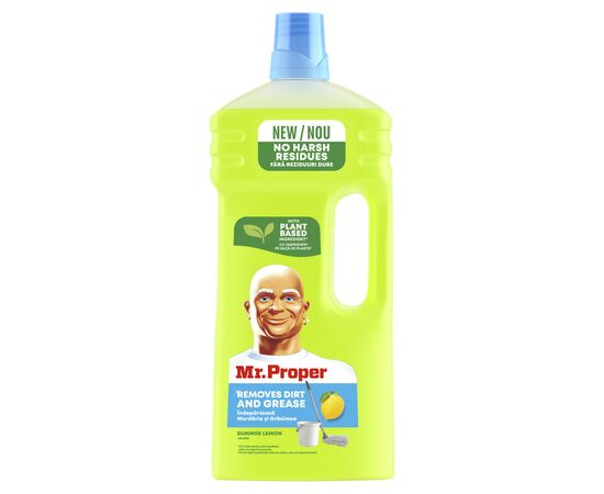 Средство для мытья пола Mr. Proper Чистота и блеск Лимон 1.5 л (5410076957484), изображение 2 Средство для мытья пола Mr. Proper Чистота и блеск Лимон 1.5 л (5410076957484), изображение 2
