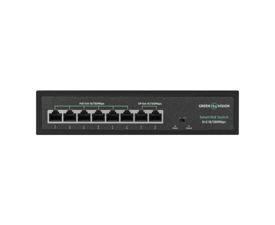 Коммутатор сетевой Greenvision GV-015-D-06+2P, изображение 2 Коммутатор сетевой Greenvision GV-015-D-06+2P, изображение 2