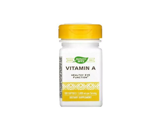 Витаминно-минеральный комплекс Nature's Way Витамин А, 3000 мкг, Vitamin A, 100 желатиновых капсул (NWY-40110)