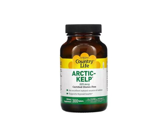 Витаминно-минеральный комплекс Country Life Водоросли Арктические, 225 мкг, Arctic-Kelp, 300 таблеток (CLF-04135)