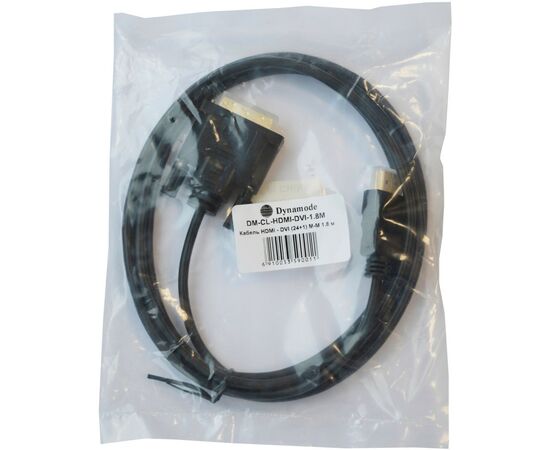 Кабель мультимедийный HDMI to DVI 24+1 1.8m Dynamode (DM-CL-HDMI-DVI-1.8M), изображение 3 Кабель мультимедийный HDMI to DVI 24+1 1.8m Dynamode (DM-CL-HDMI-DVI-1.8M), изображение 3