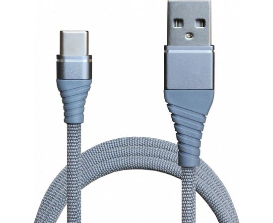 Дата кабель USB 2.0 AM to Type-C 1.2m 2A Grey Grand-X (NC012GR)