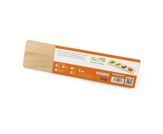 Развивающая игрушка Viga Toys Рамка-вкладыш с ручками Овощи (44532), изображение 3