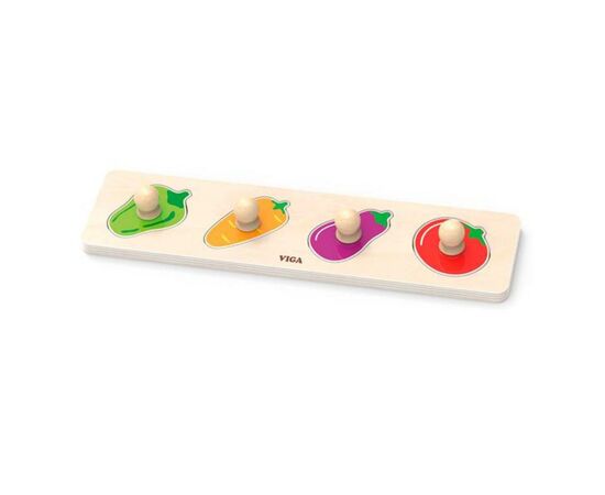 Розвиваюча іграшка Viga Toys Рамка-вкладиш з ручками Овочі (44532)