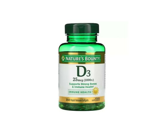 Вітамін Nature's Bounty Вітамін D3 швидкого вивільнення, 1000 МО, 25 мкг, Vitamin D, 350 (NRT-30413)