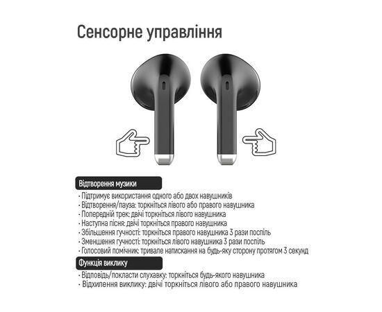 Наушники ColorWay Slim TWS-2 Earbuds Black (CW-TWS2BK), изображение 8 Наушники ColorWay Slim TWS-2 Earbuds Black (CW-TWS2BK), изображение 8