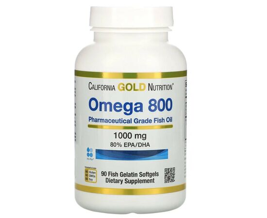 Жирные кислоты California Gold Nutrition Омега 800, Рыбий жир фармацевтического качества, 1000 мг, 9 (CGN-01266)
