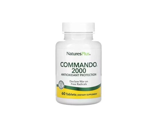 Антиоксидант Natures Plus Антиоксидантная защита, Commando 2000, 60 таблеток¶Ашваганда, 470 мг, Ashwagandha, 60 вегетари (NAP-04965)
