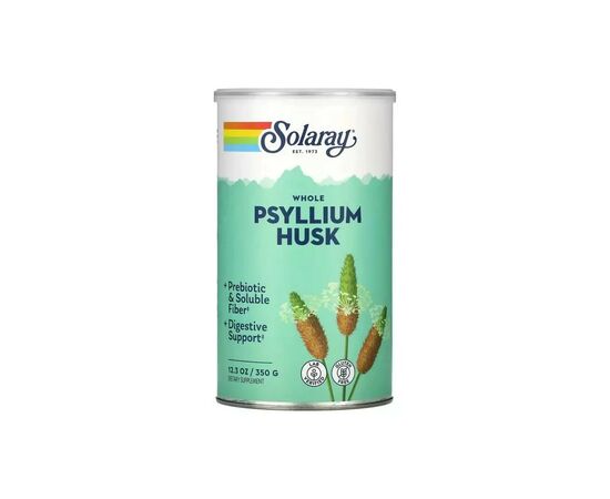 Травы Solaray Цельная шелуха подорожника, Whole Psyllium Husk, 350 г (SOR-44758)