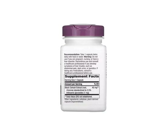 Травы Mason Natural Клопогон, 40 мг, Black Cohosh, Nature's Way, 120 вегетарианских капсул (NWY15353), изображение 2