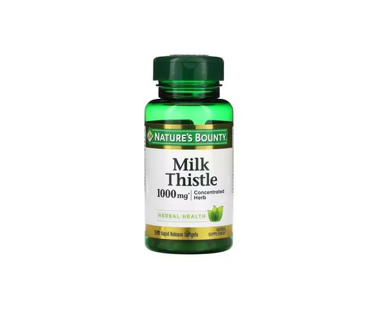 Трави Nature's Bounty Розторопша, 1000 мг, Milk Thistle, 50 гелевих капсул (NRT-01947)