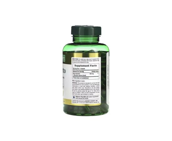 Трави Nature's Bounty З Пальметто, 450 мг, Saw Palmetto, 250 капсул (NRT-44648), зображення 2 Трави Nature's Bounty З Пальметто, 450 мг, Saw Palmetto, 250 капсул (NRT-44648), зображення 2