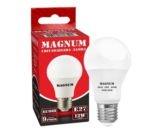 Лампочка MAGNUM BL 60 12 Вт 4100K 220В E27 (90020657), изображение 2 Лампочка MAGNUM BL 60 12 Вт 4100K 220В E27 (90020657), изображение 2