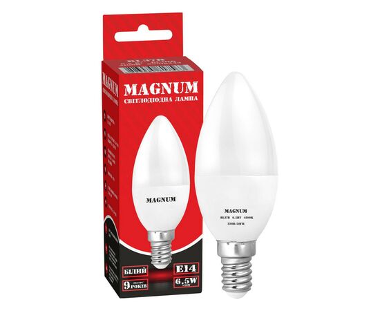 Лампочка MAGNUM BL37B 6,5Вт 4100K 220В E27 (90021249), изображение 2 Лампочка MAGNUM BL37B 6,5Вт 4100K 220В E27 (90021249), изображение 2