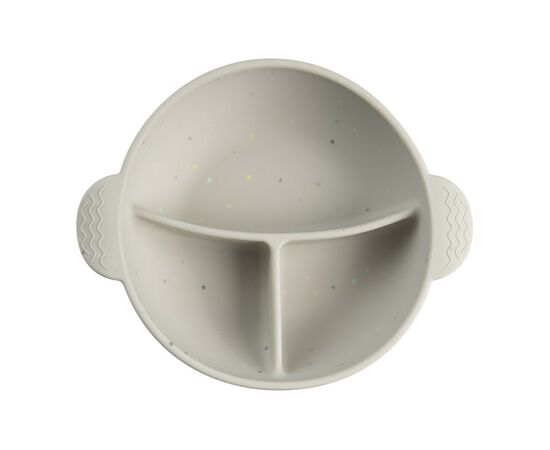 Тарілка дитяча Canpol babies DOTS силіконова на присосці з секціями, сіра (51/403_grey), зображення 3