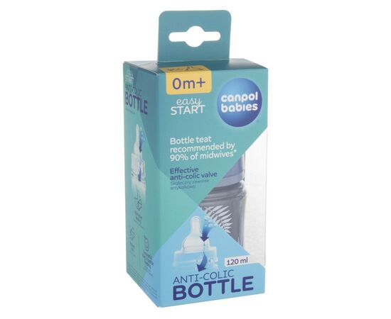 Бутылочка для кормления Canpol babies Easystart GOLD 120 мл антикол. с широк. голубая (35/239_blu), изображение 3 Бутылочка для кормления Canpol babies Easystart GOLD 120 мл антикол. с широк. голубая (35/239_blu), изображение 3