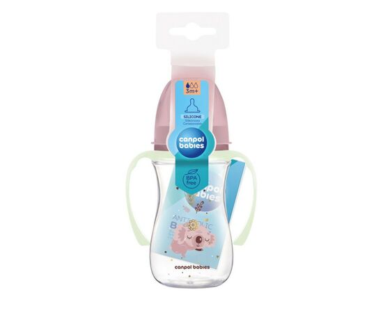 Бутылочка для кормления Canpol babies Easystart Sleepy Koala 240 мл розовая (35/237_pin), изображение 3 Бутылочка для кормления Canpol babies Easystart Sleepy Koala 240 мл розовая (35/237_pin), изображение 3