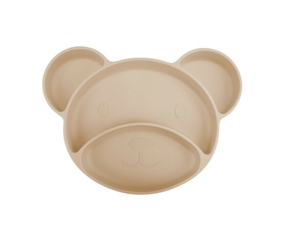 Тарілка дитяча Canpol babies Ведмедик силіконова на присосці з трьома відділами, бежева (51/401_bei), зображення 2 Тарілка дитяча Canpol babies Ведмедик силіконова на присосці з трьома відділами, бежева (51/401_bei), зображення 2