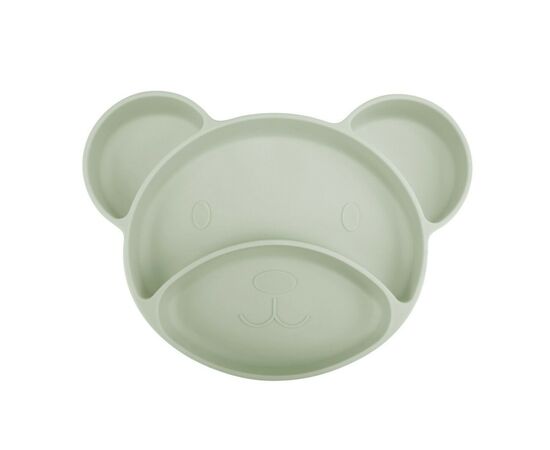 Тарілка дитяча Canpol babies Ведмедик силіконова на присосці з трьома відділами, зелена (51/401_gre), зображення 2